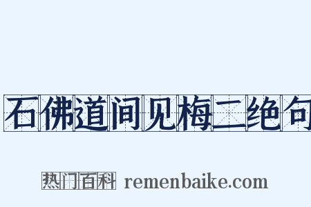 石佛道间见梅二绝句是什么意思的图片